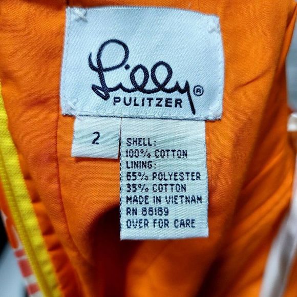 90s Lilly Pulitzer Womens 2 Floral Parrot Pattern Strapless Tie Back Midi Dress - Picture 7 of 7